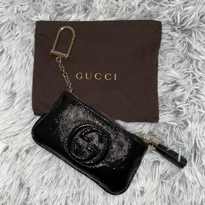 Gucci Soho Patent Leather Key Case Black
